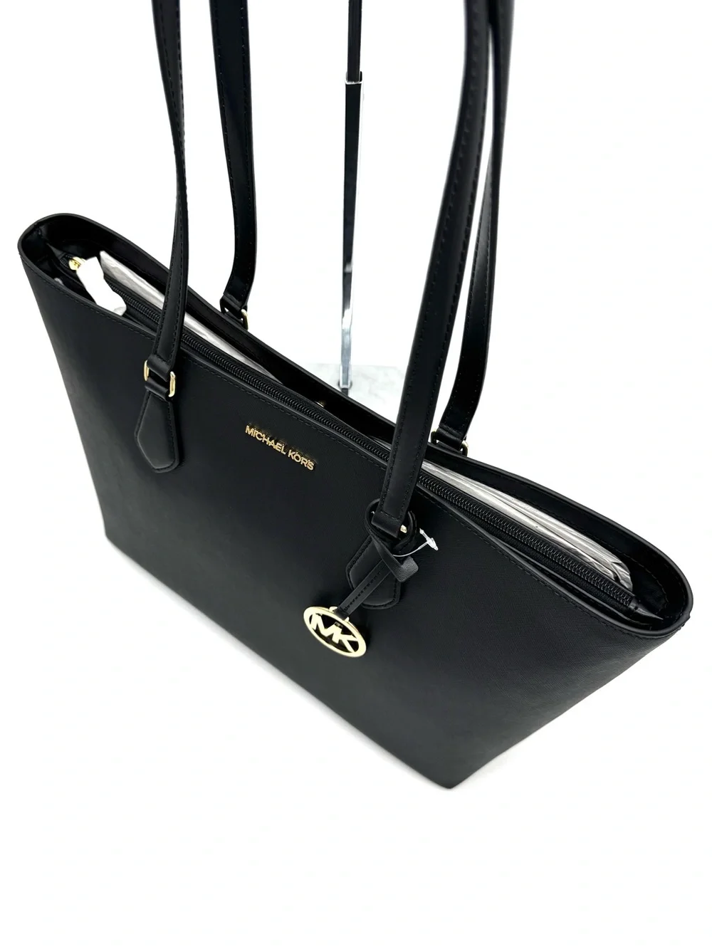 Michael Kors Bag Large Sheila Mf Tote Bag & Matching Bifold Wallet Black/Gold